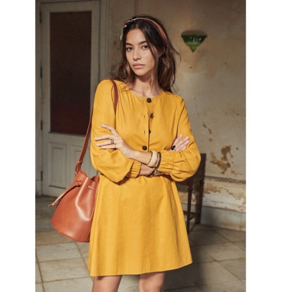 NWT Sézane Candice Dress in Curry ~ US 2